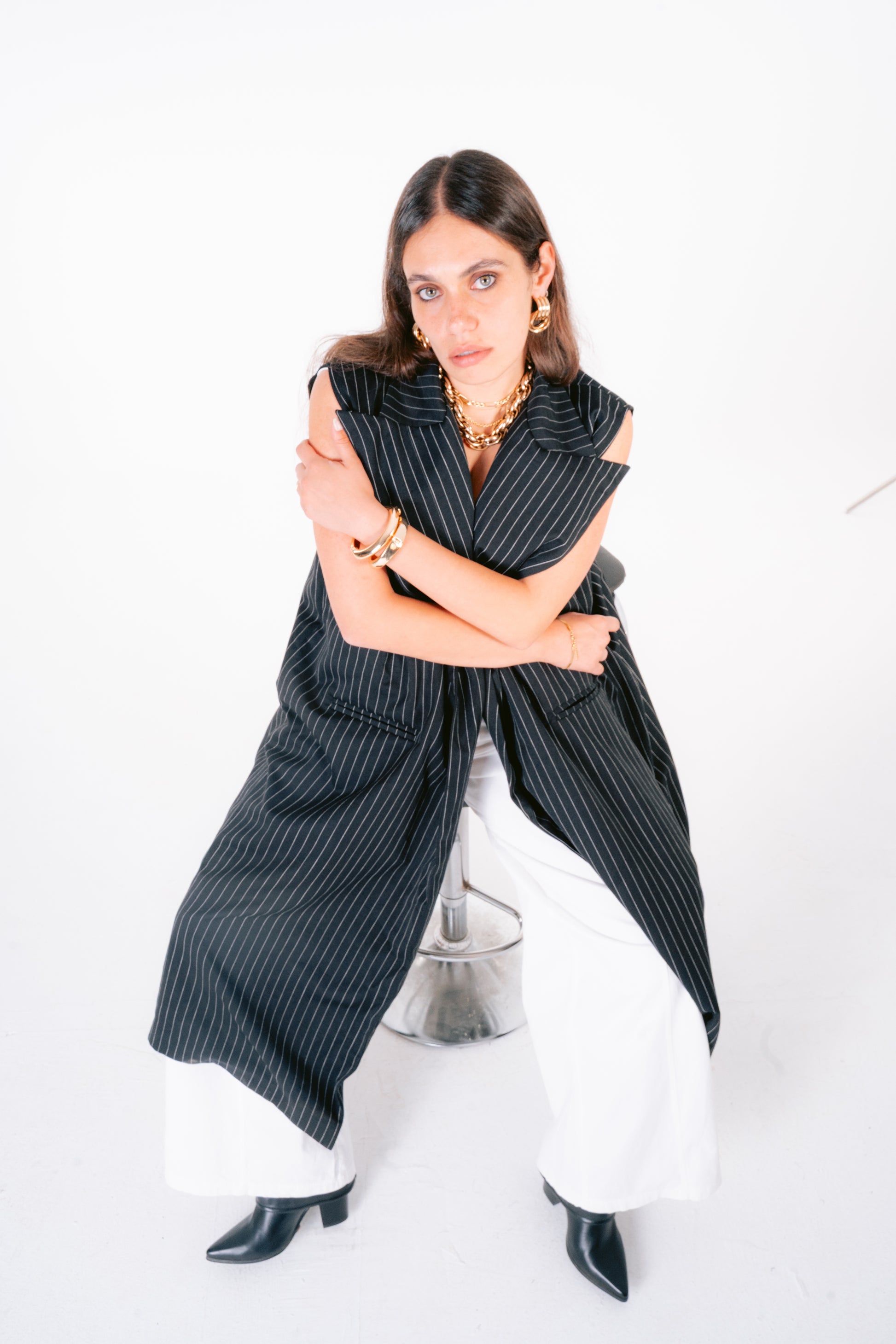 Cross-Back Vest Coat